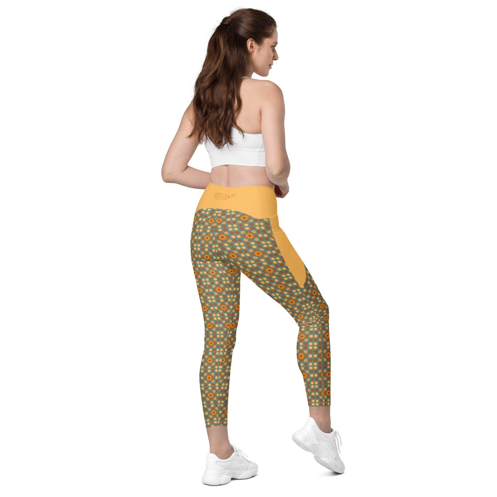 RECYCLED High Waist Pocket Leggings - 'Summertime Vintage'