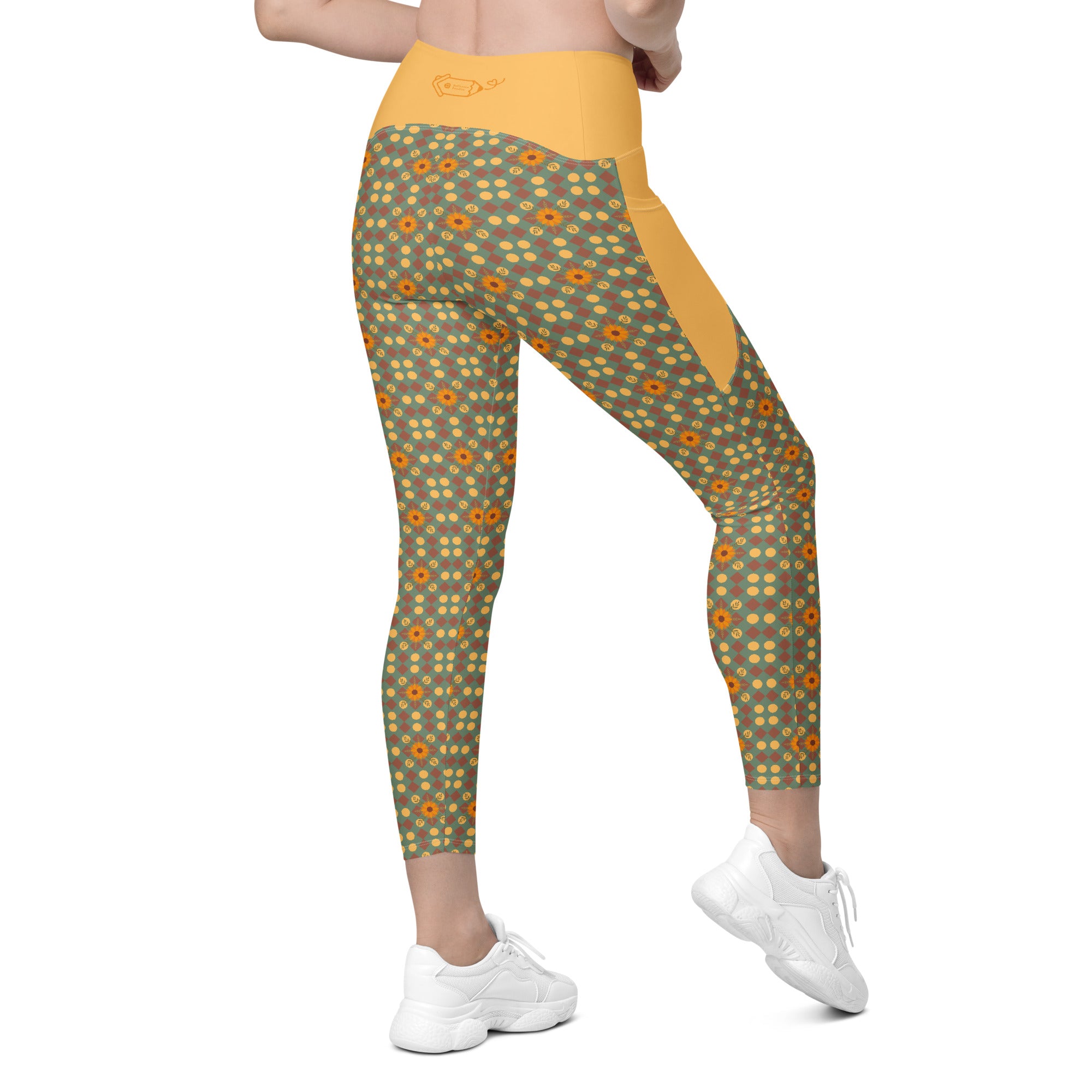 RECYCLED High Waist Pocket Leggings - 'Summertime Vintage'