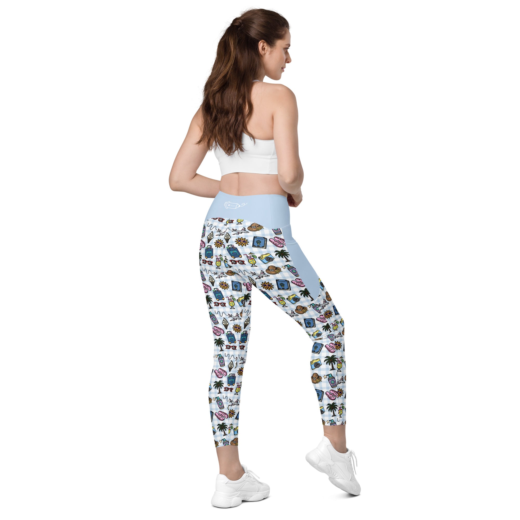 RECYCLED High Waist Pocket Leggings - 'Gingham Getaway'
