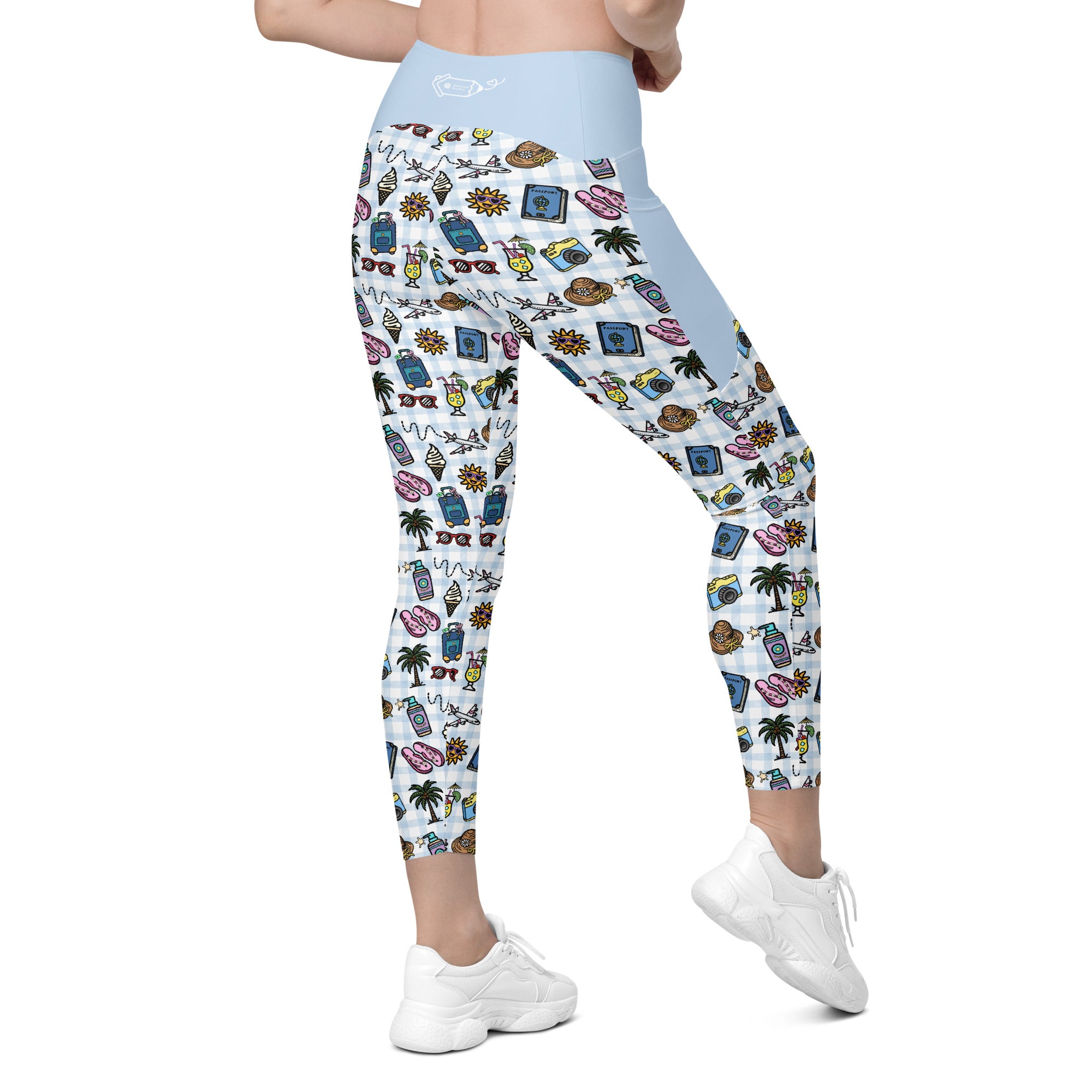 RECYCLED High Waist Pocket Leggings - 'Gingham Getaway'
