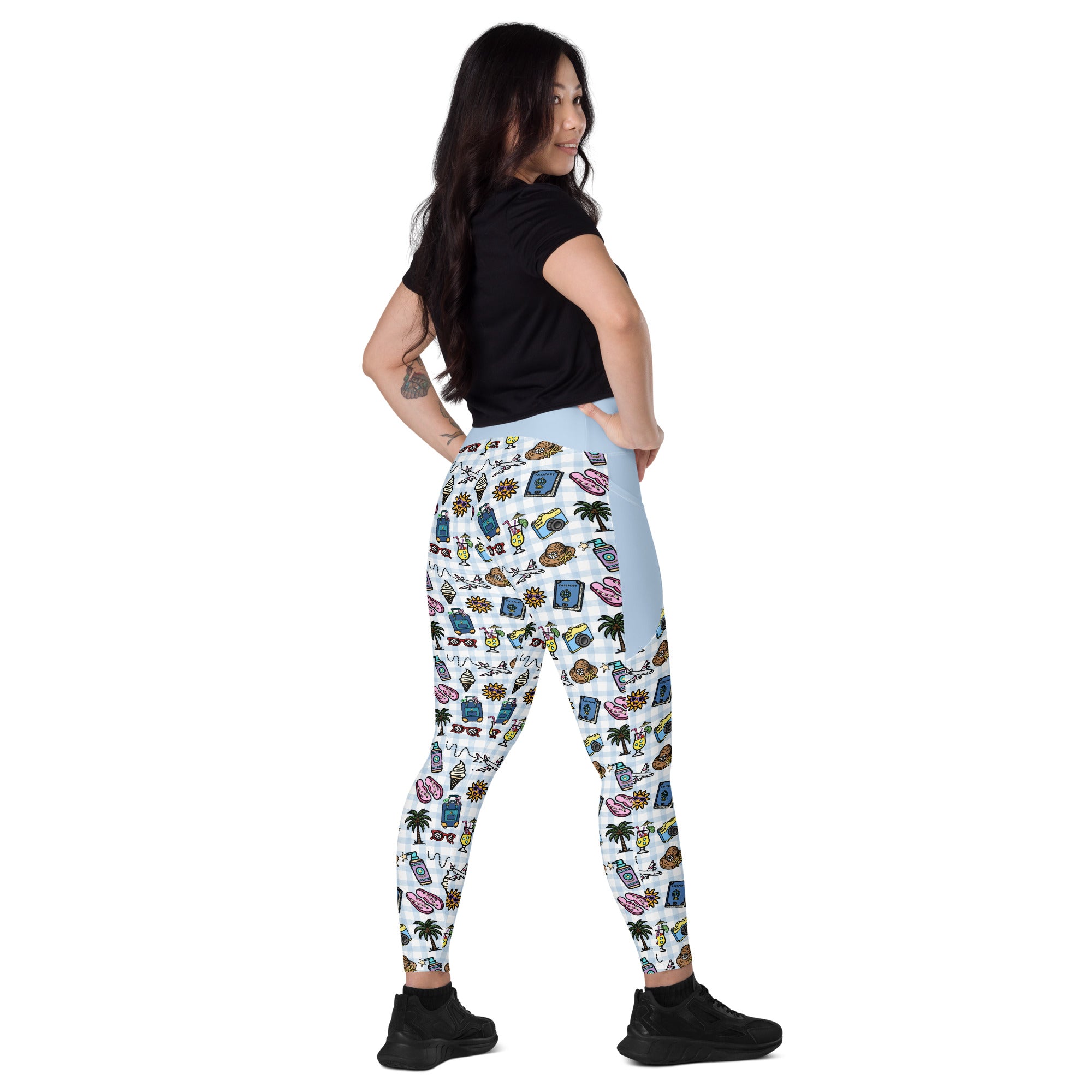 RECYCLED High Waist Pocket Leggings - 'Gingham Getaway'