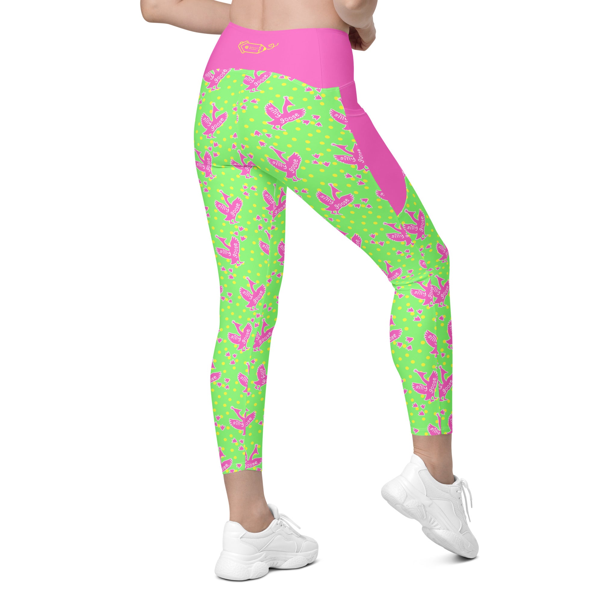 RECYCLED High Waist Pocket Leggings - 'Silly Goose'