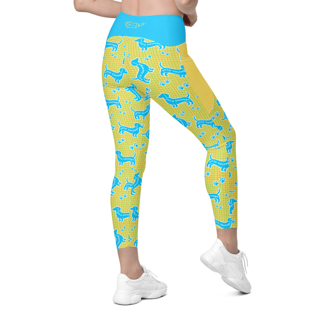 RECYCLED High Waist Pocket Leggings - 'Silly Sausage'