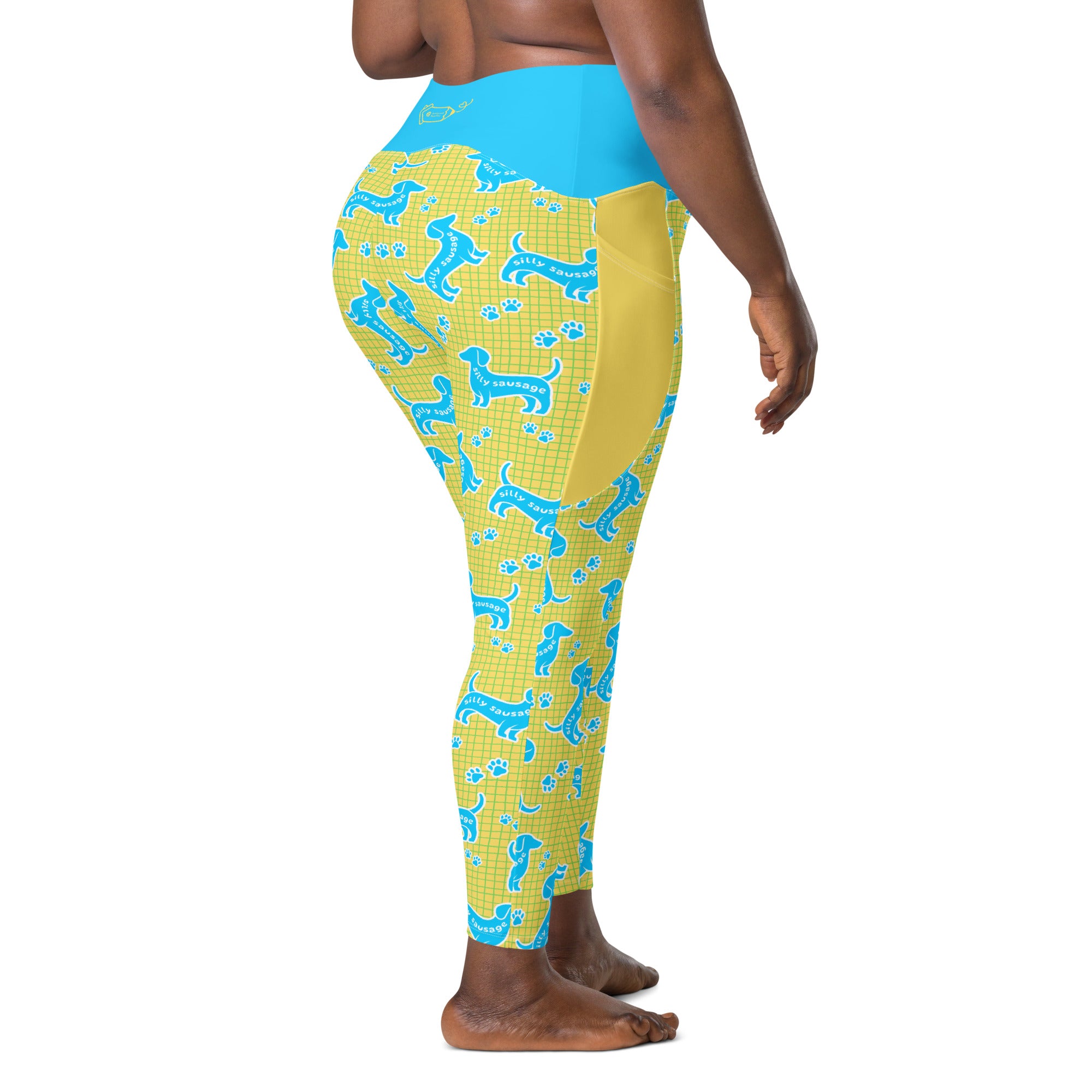 RECYCLED High Waist Pocket Leggings - 'Silly Sausage'