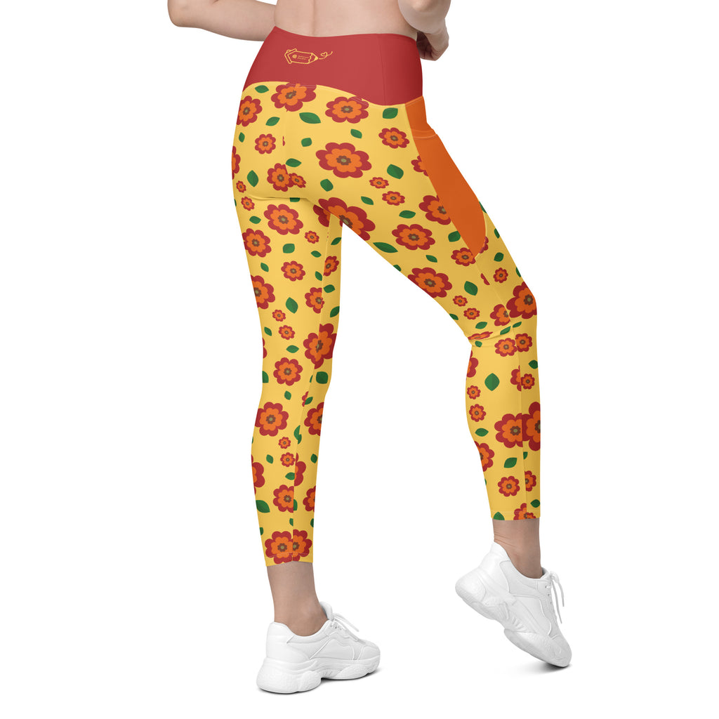 RECYCLED High Waist Pocket Leggings - 'Petal Pop'