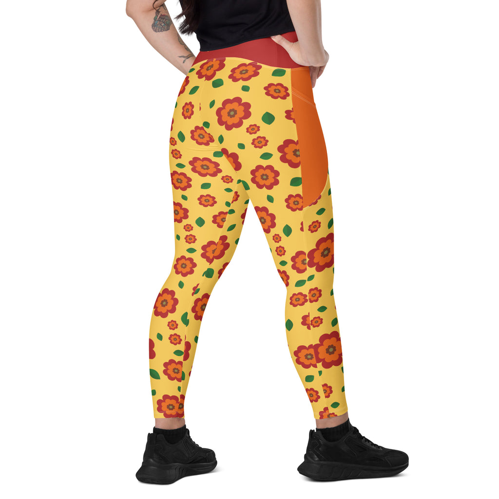 RECYCLED High Waist Pocket Leggings - 'Petal Pop'