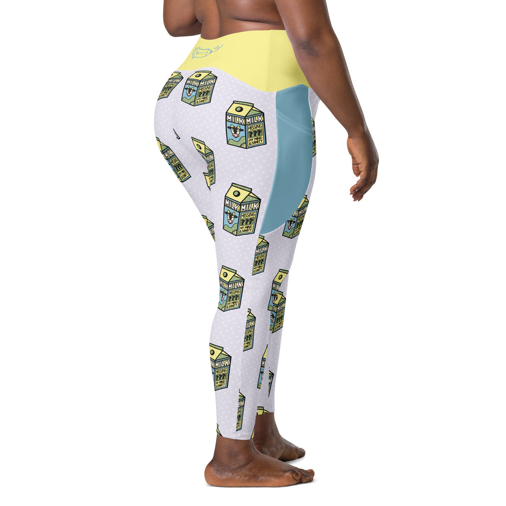 RECYCLED High Waist Pocket Leggings - 'Got Milk?'