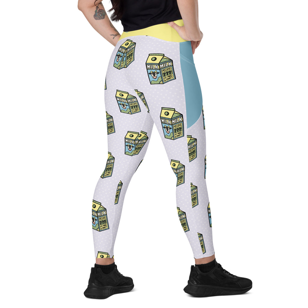 RECYCLED High Waist Pocket Leggings - 'Got Milk?'