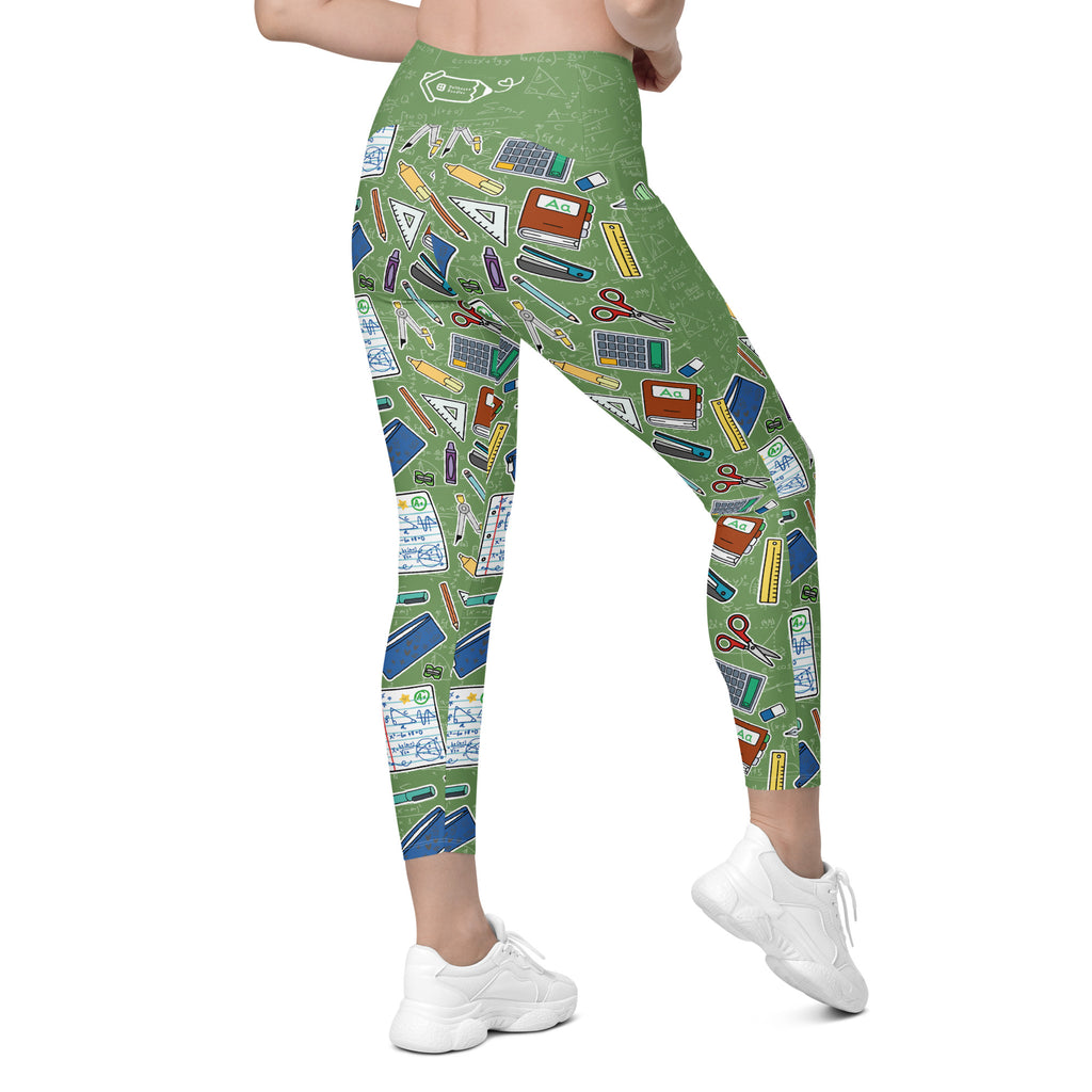 RECYCLED High Waist Pocket Leggings - 'Teacher's Pet'