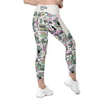 RECYCLED High Waist Pocket Leggings - 'Bubblegum Diner'