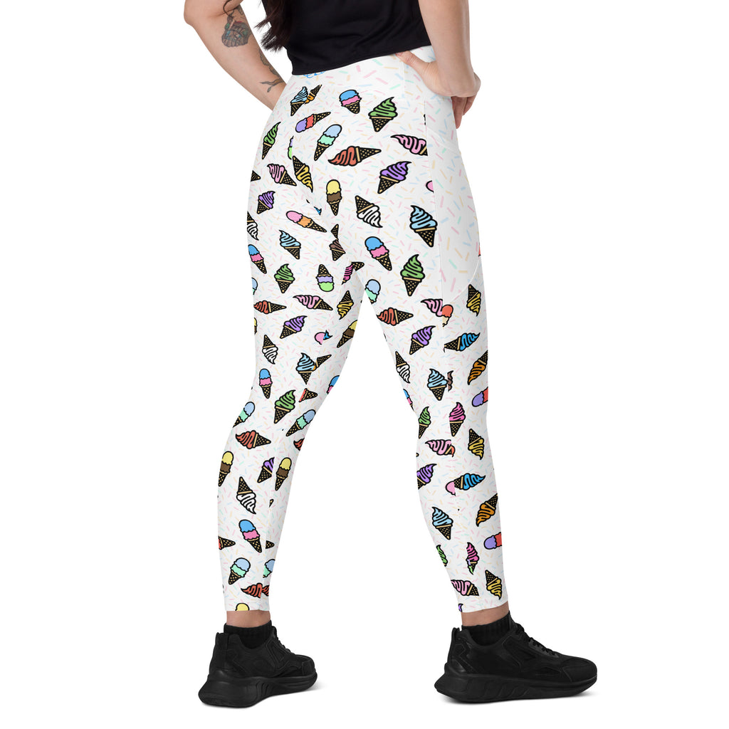 RECYCLED High Waist Pocket Leggings - 'Ice Cream' Leggings