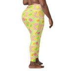 RECYCLED High Waist Pocket Leggings - 'Citrus Squares'