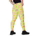 RECYCLED High Waist Pocket Leggings - 'Citrus Squares'