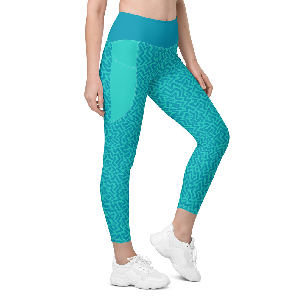 RECYCLED High Waist Pocket Leggings - 'Aquamarine'