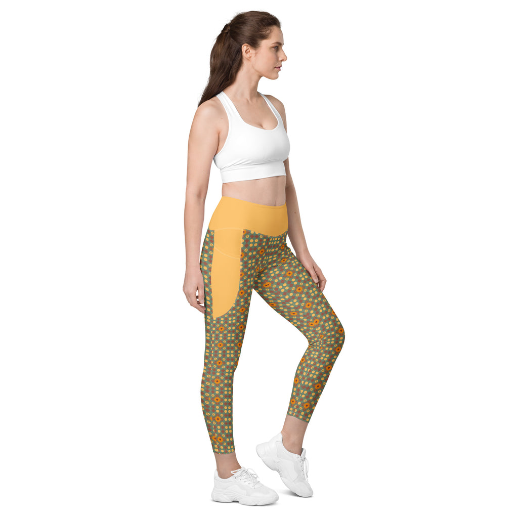 RECYCLED High Waist Pocket Leggings - 'Summertime Vintage'