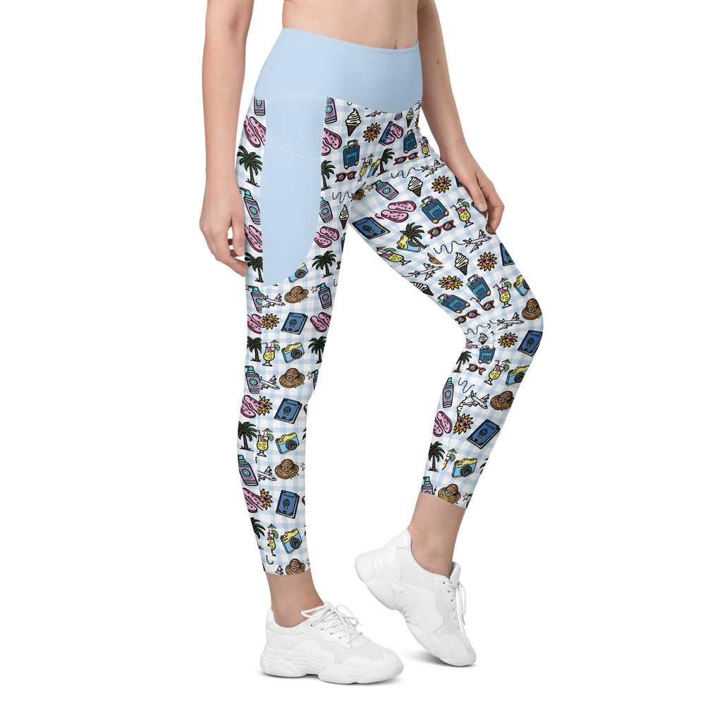 RECYCLED High Waist Pocket Leggings - 'Gingham Getaway'