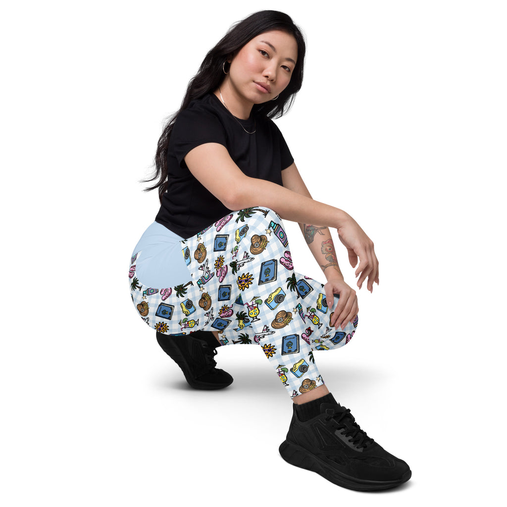 RECYCLED High Waist Pocket Leggings - 'Gingham Getaway'