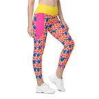 RECYCLED High Waist Pocket Leggings - 'Silly Cow'