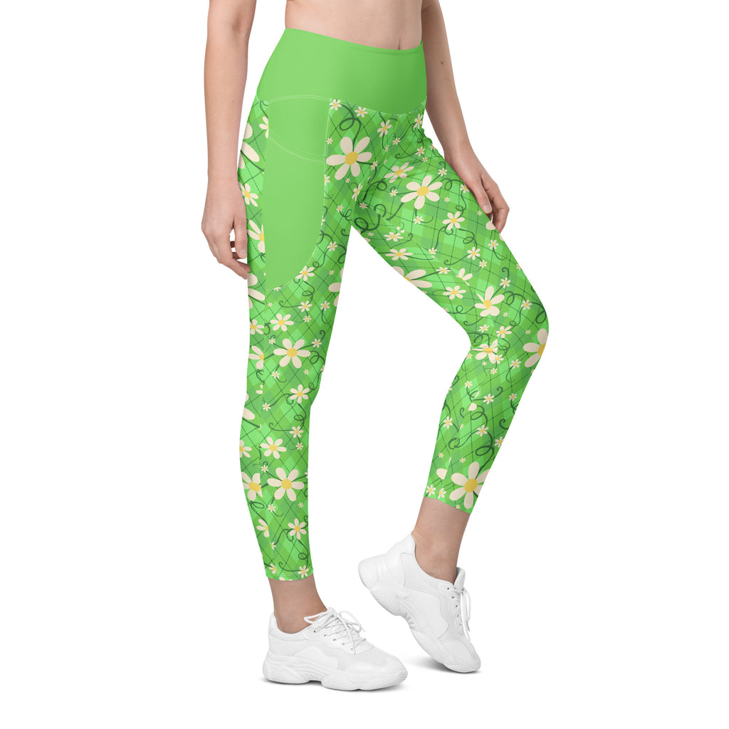 RECYCLED High Waist Pocket Leggings - 'Daisychain'