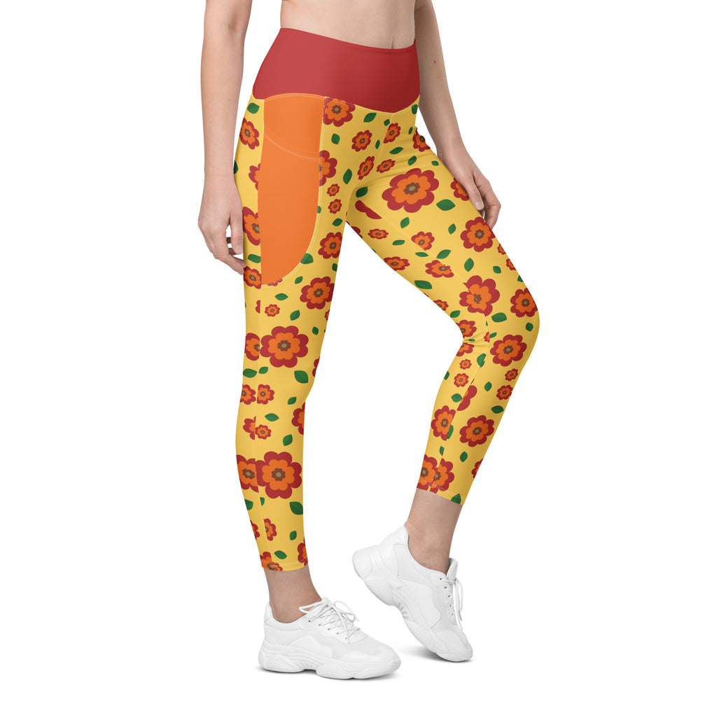 RECYCLED High Waist Pocket Leggings - 'Petal Pop'