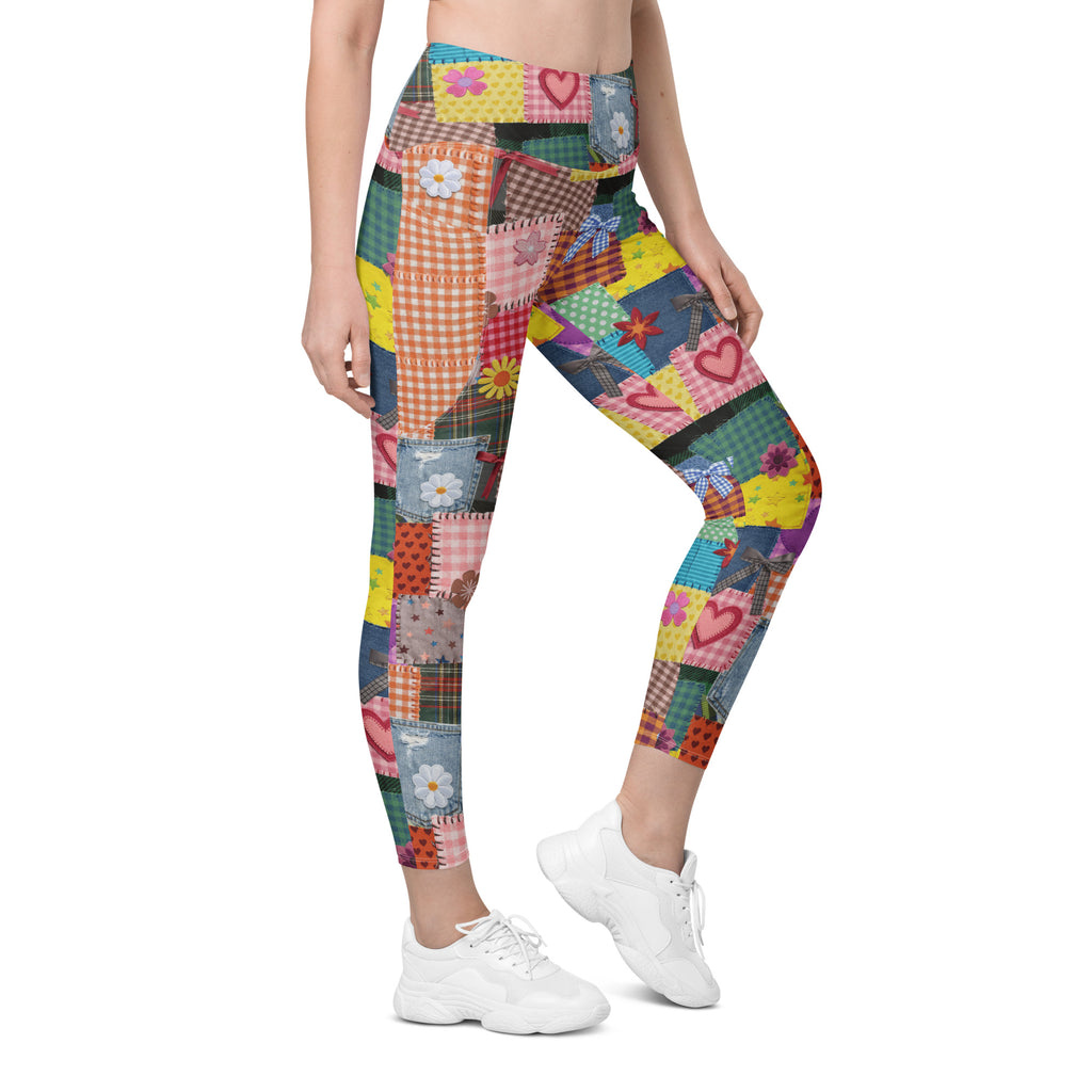 RECYCLED High Waist Pocket Leggings - 'Perfect Patchwork'