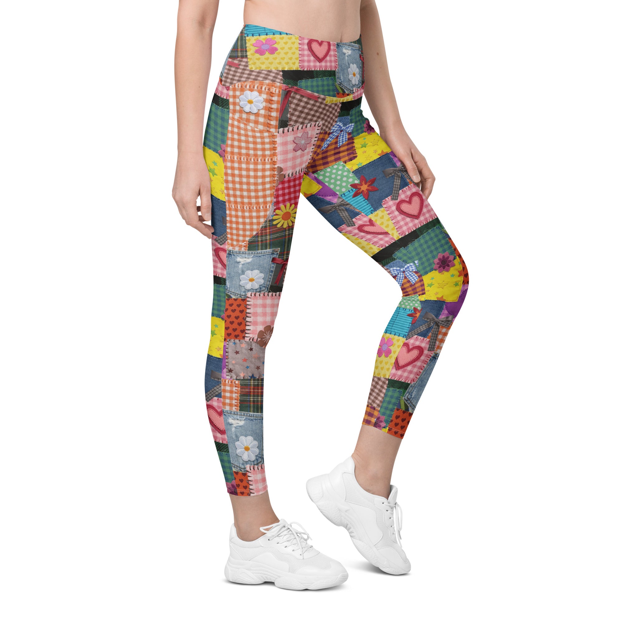 RECYCLED High Waist Pocket Leggings - 'Perfect Patchwork'