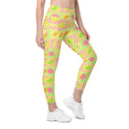 RECYCLED High Waist Pocket Leggings - 'Citrus Squares'