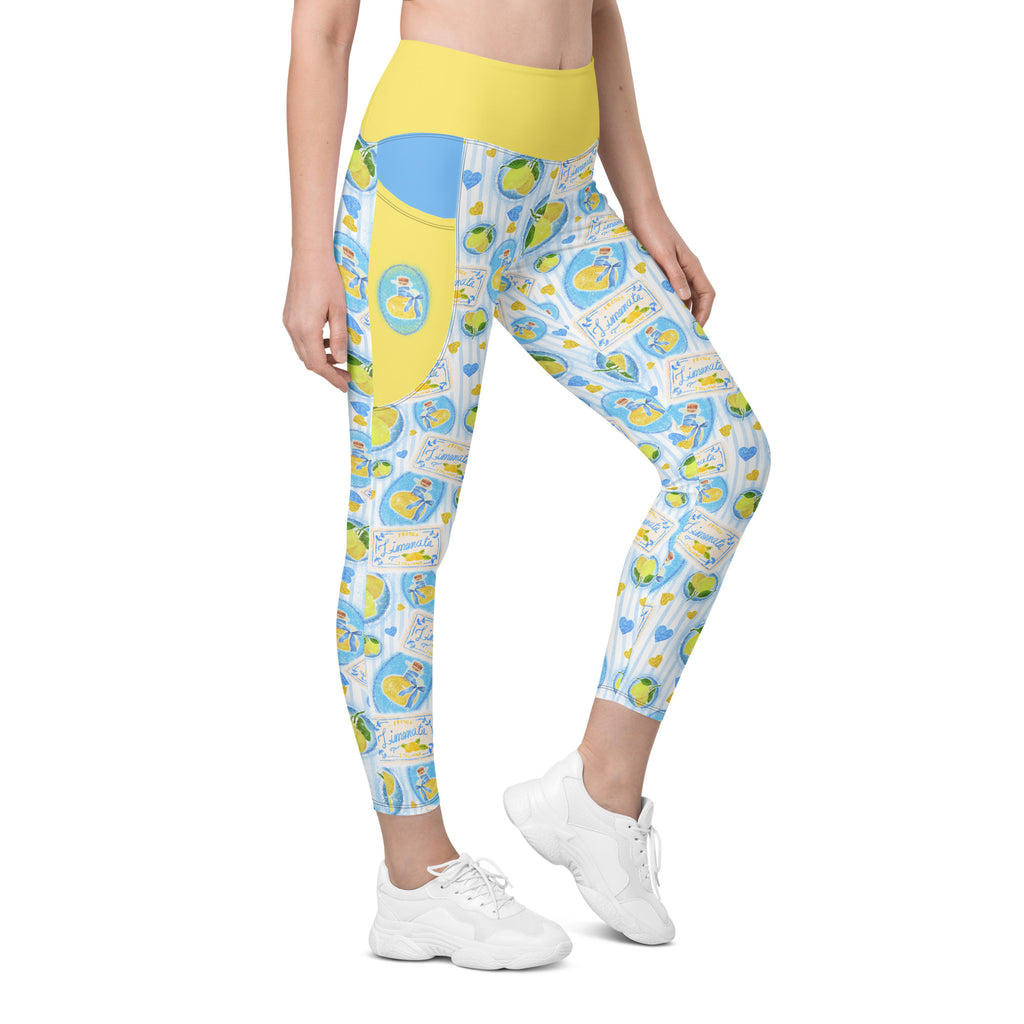 RECYCLED High Waist Pocket Leggings - 'Limonata' CUT-SEW