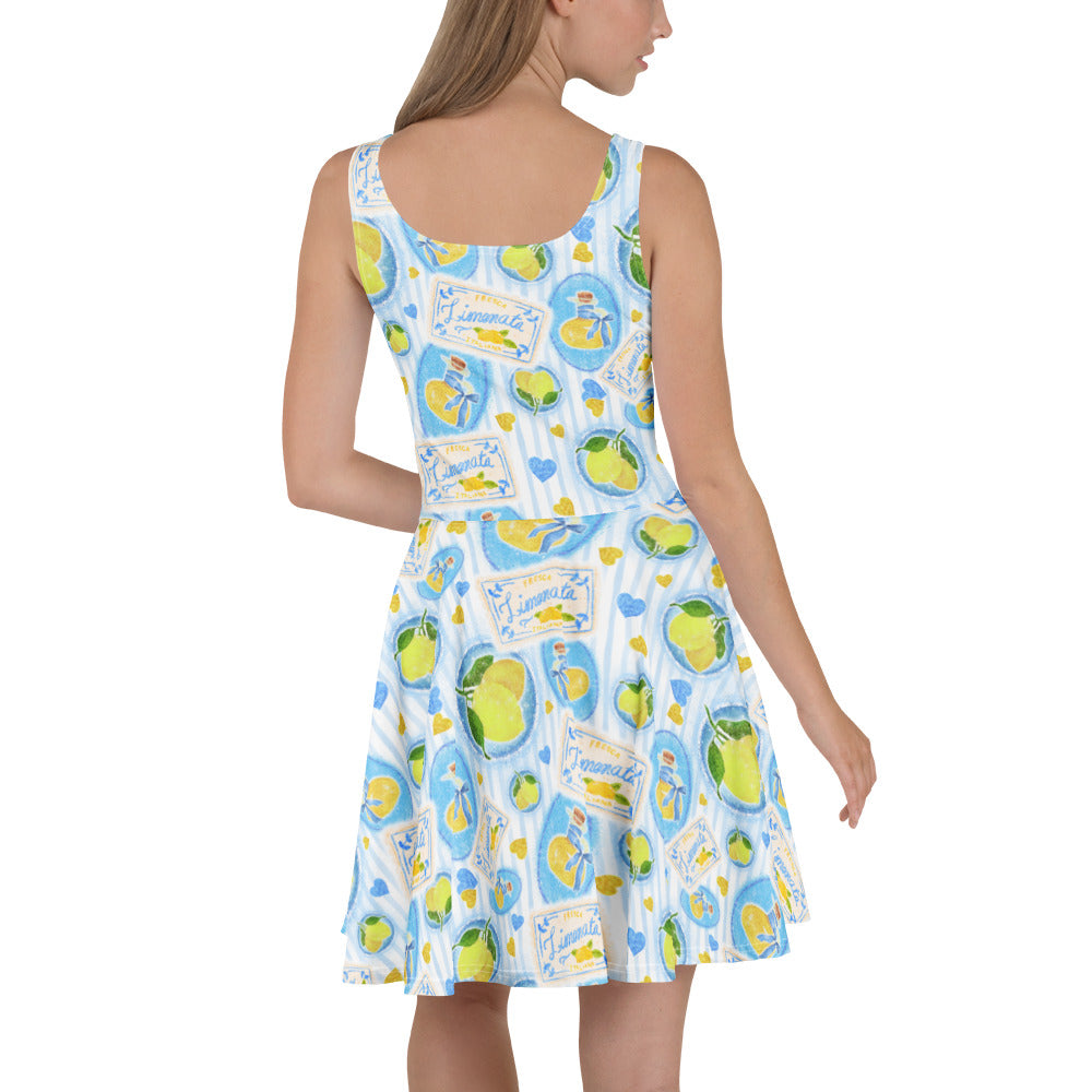 Sleeveless Stretch Skater Dress - 'Limonata'