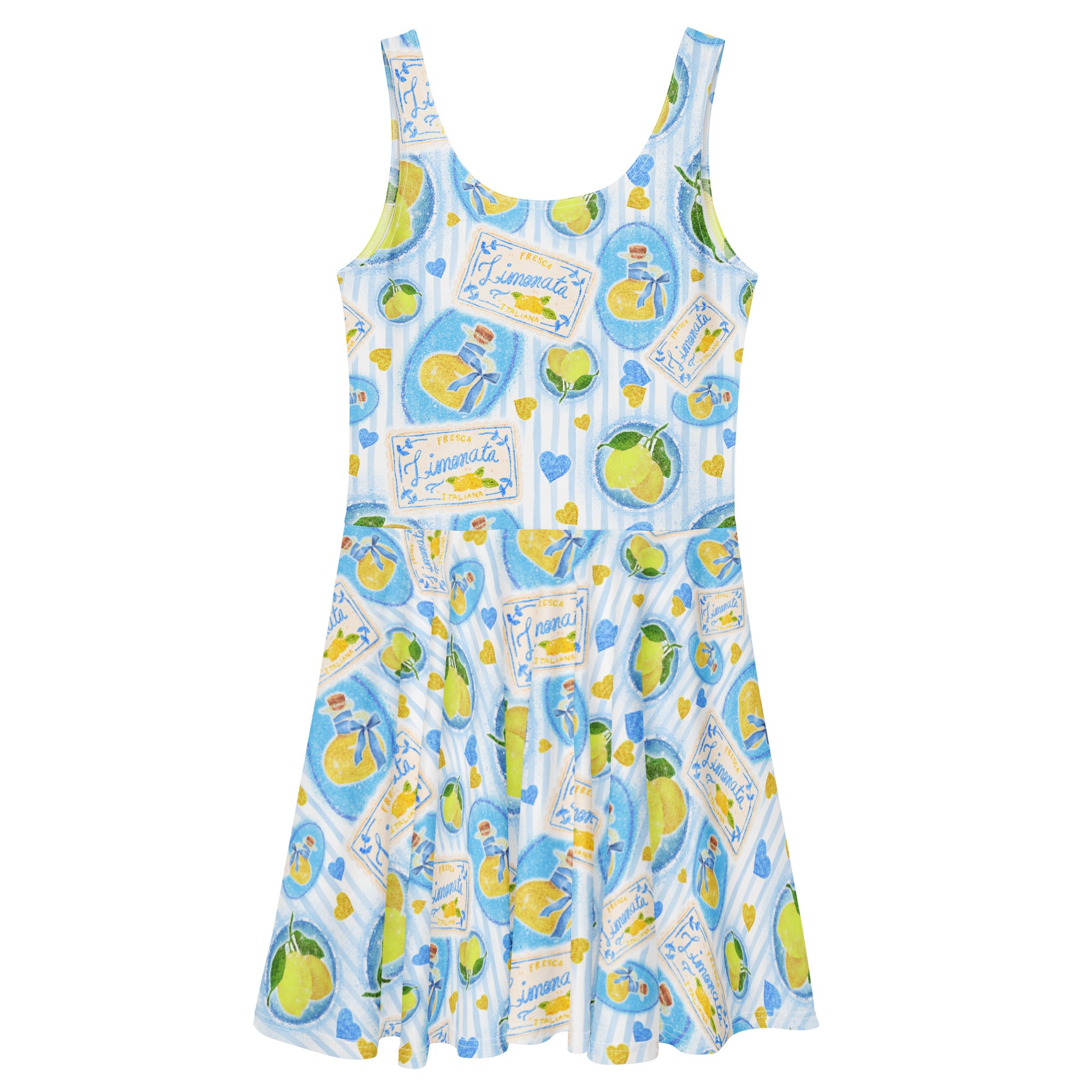Sleeveless Stretch Skater Dress - 'Limonata'