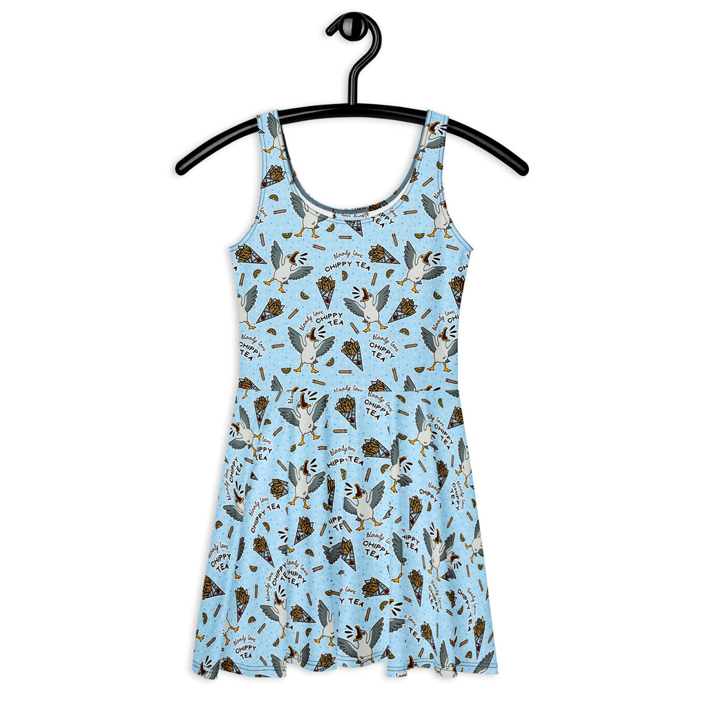 Sleeveless Stretch Skater Dress - 'Chippy Tea' CUT-SEW