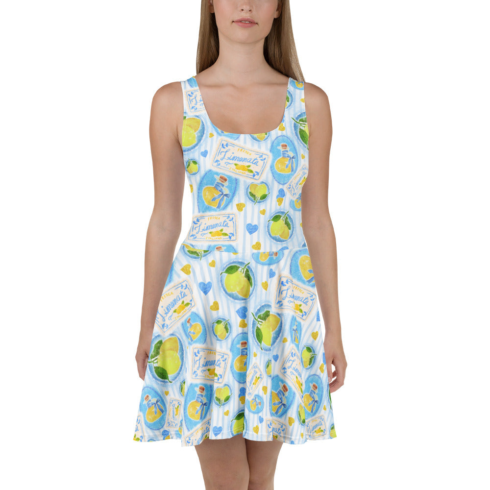 Sleeveless Stretch Skater Dress - 'Limonata'