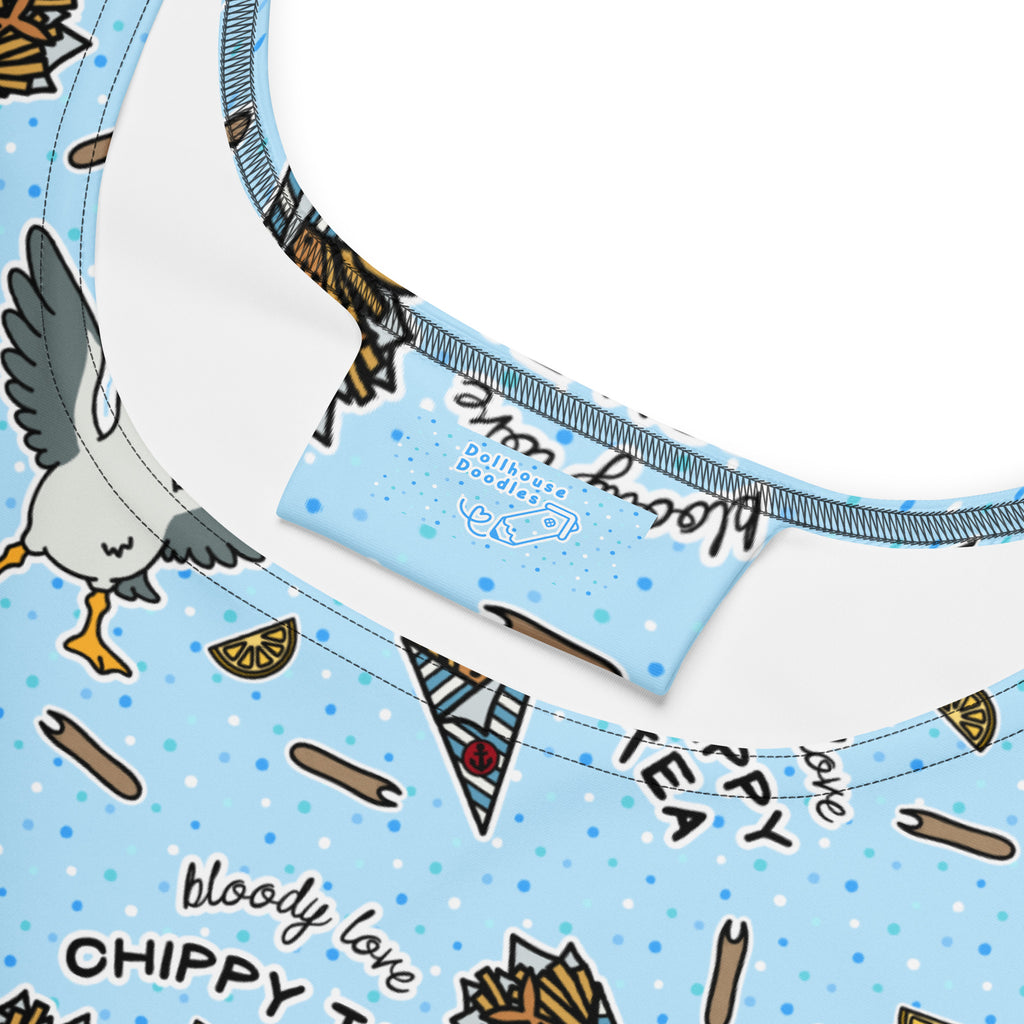 Sleeveless Stretch Skater Dress - 'Chippy Tea' CUT-SEW