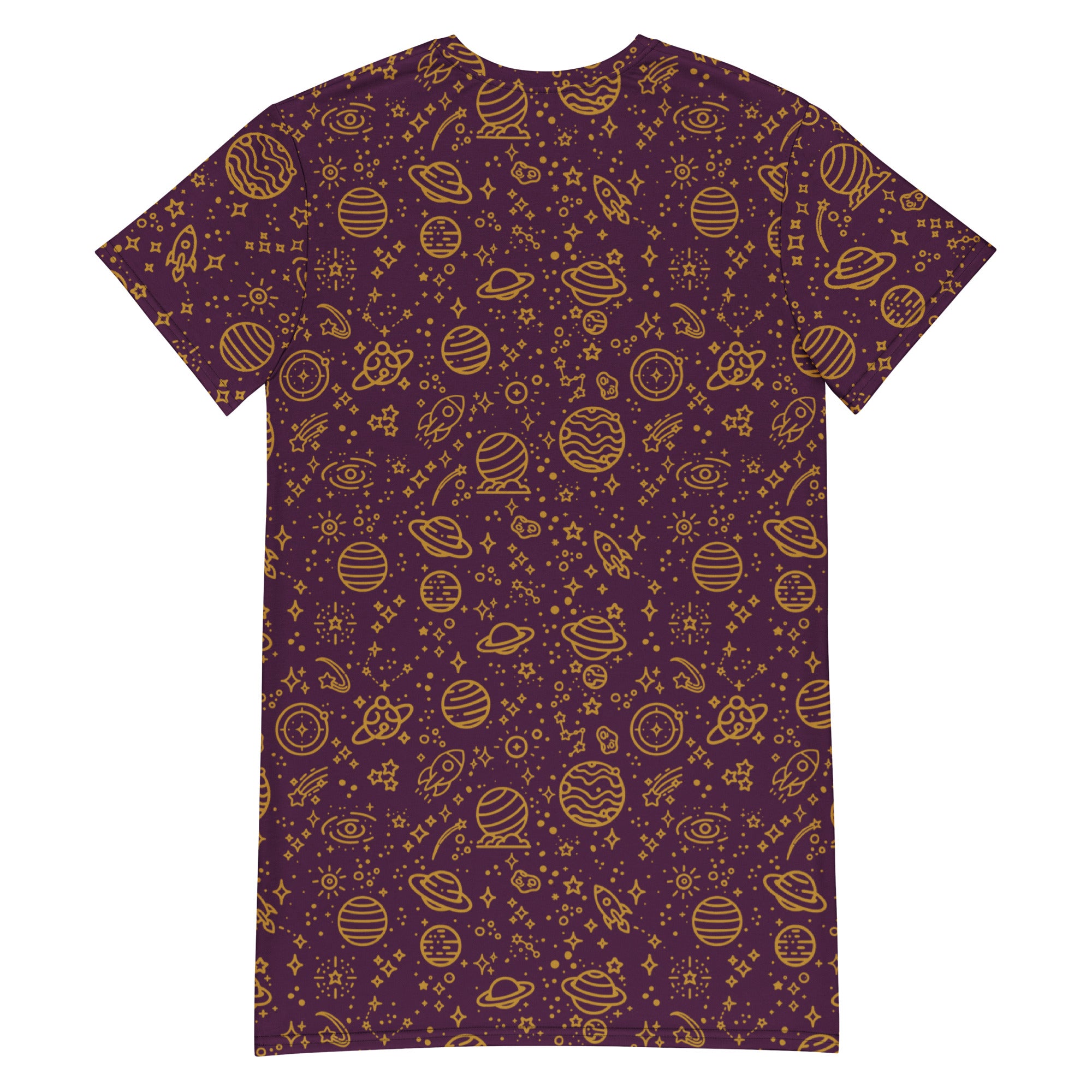 Unisex Multi-wear Tee Dress - 'Galactic Gold'