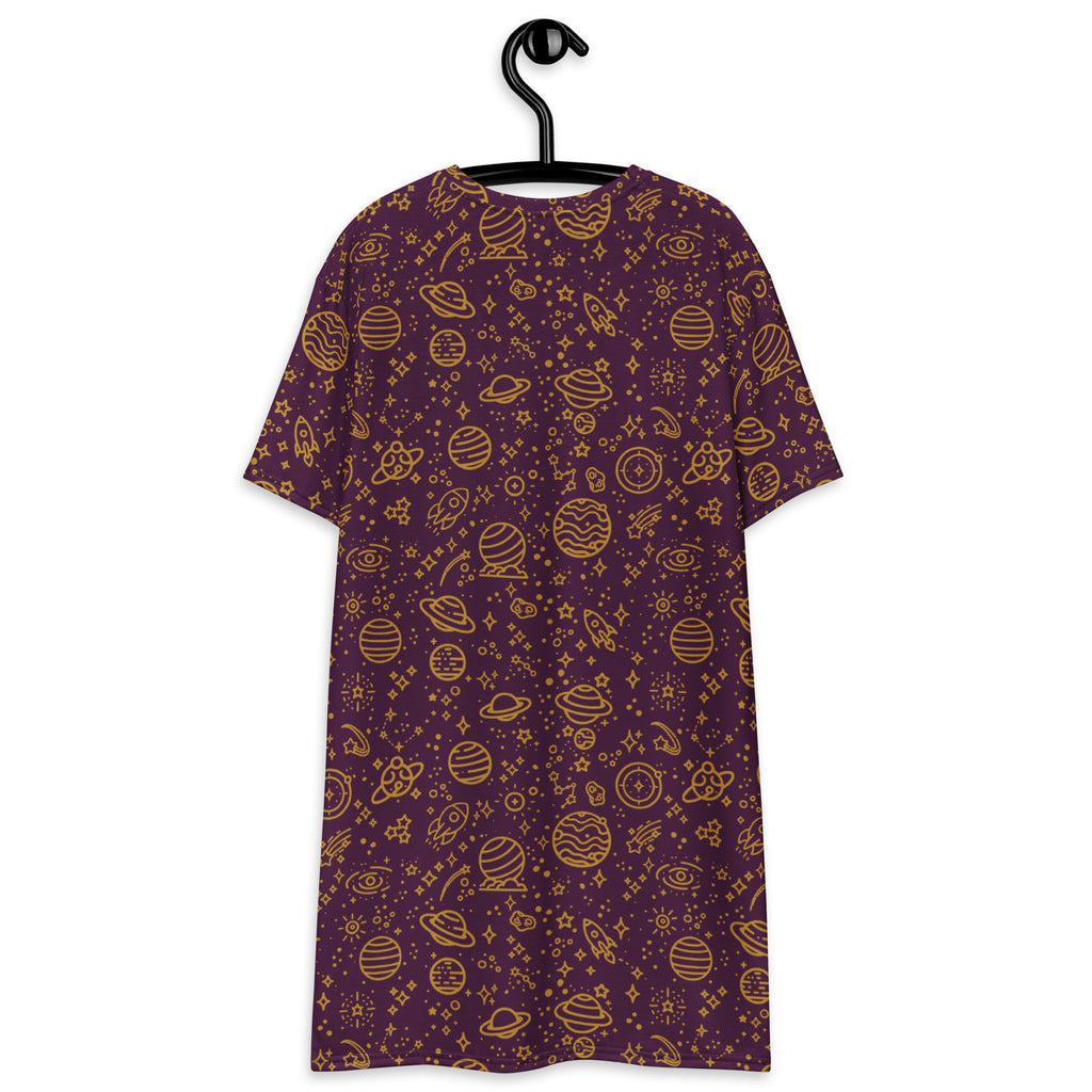 Unisex Multi-wear Tee Dress - 'Galactic Gold'