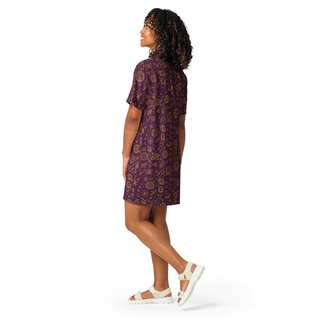 Unisex Multi-wear Tee Dress - 'Galactic Gold'
