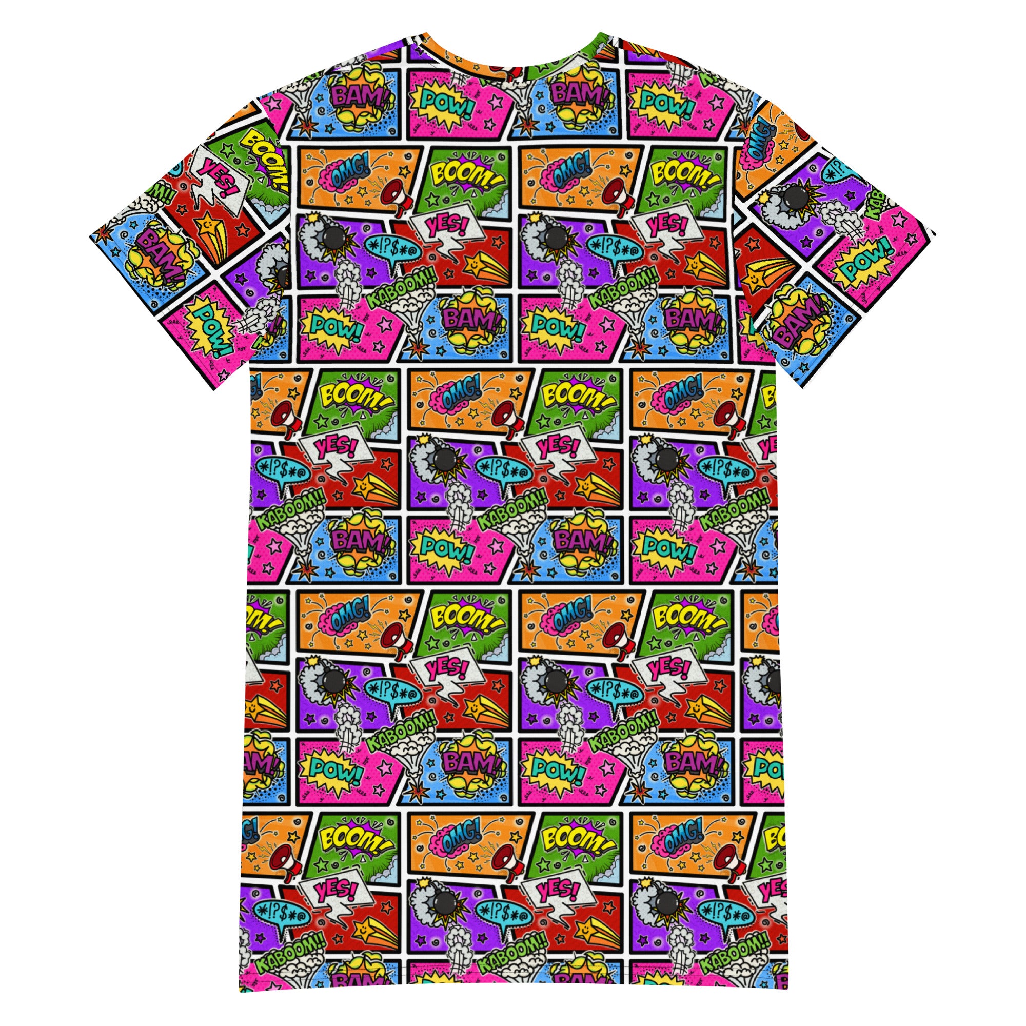 Unisex Multi-wear Tee Dress - 'Comic Chaos'