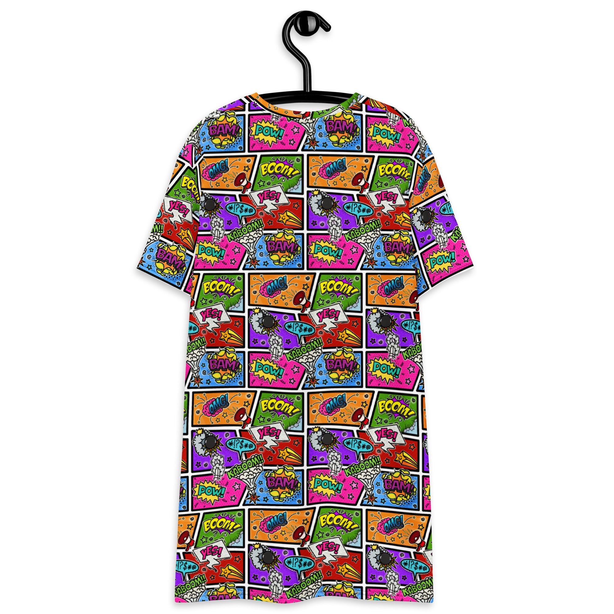 Unisex Multi-wear Tee Dress - 'Comic Chaos'
