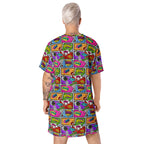 Unisex Multi-wear Tee Dress - 'Comic Chaos'