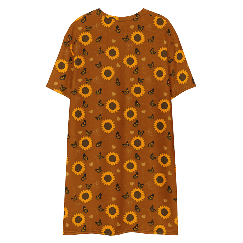 Unisex Multi-wear Tee Dress - 'Sunflower Sparkle'