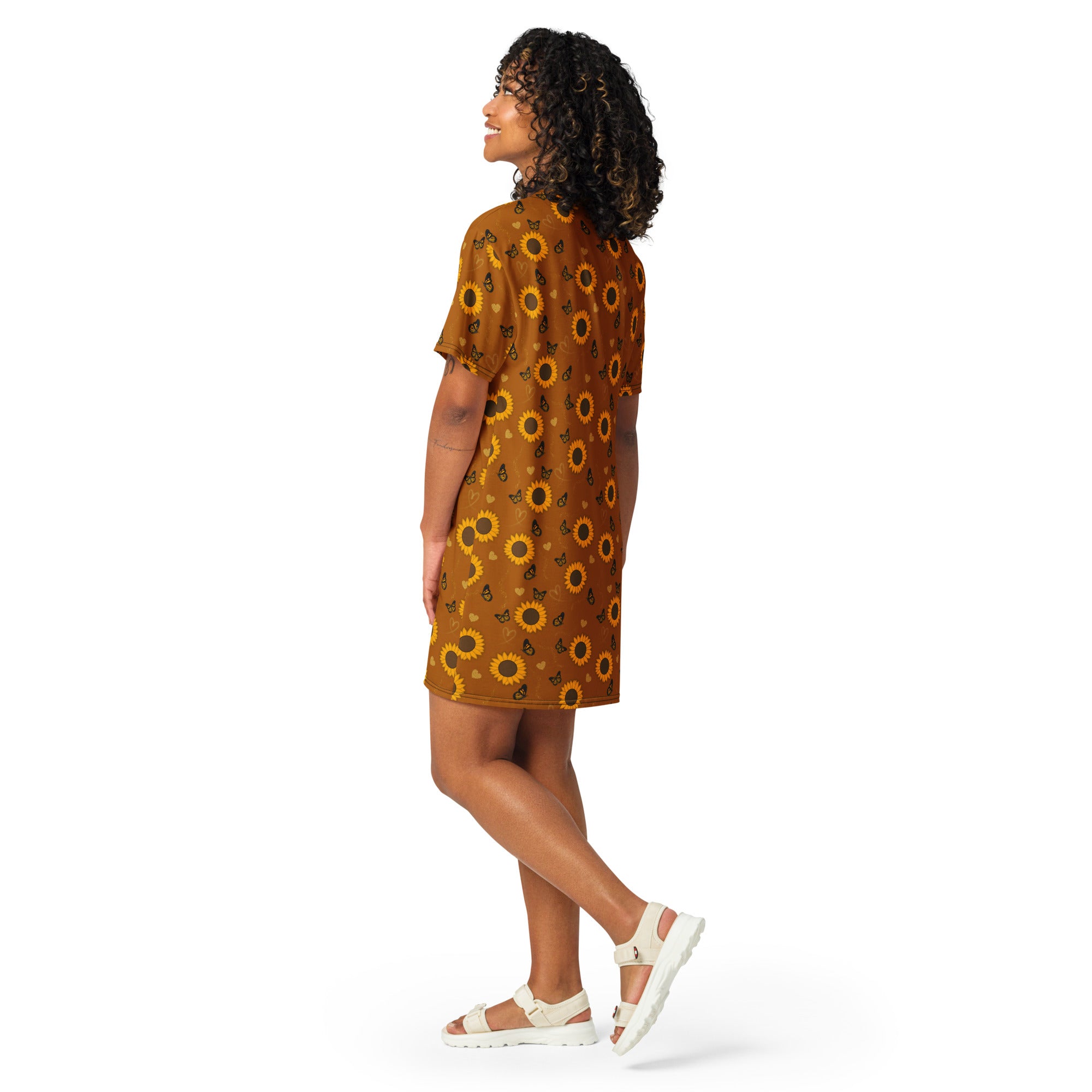 Unisex Multi-wear Tee Dress - 'Sunflower Sparkle'