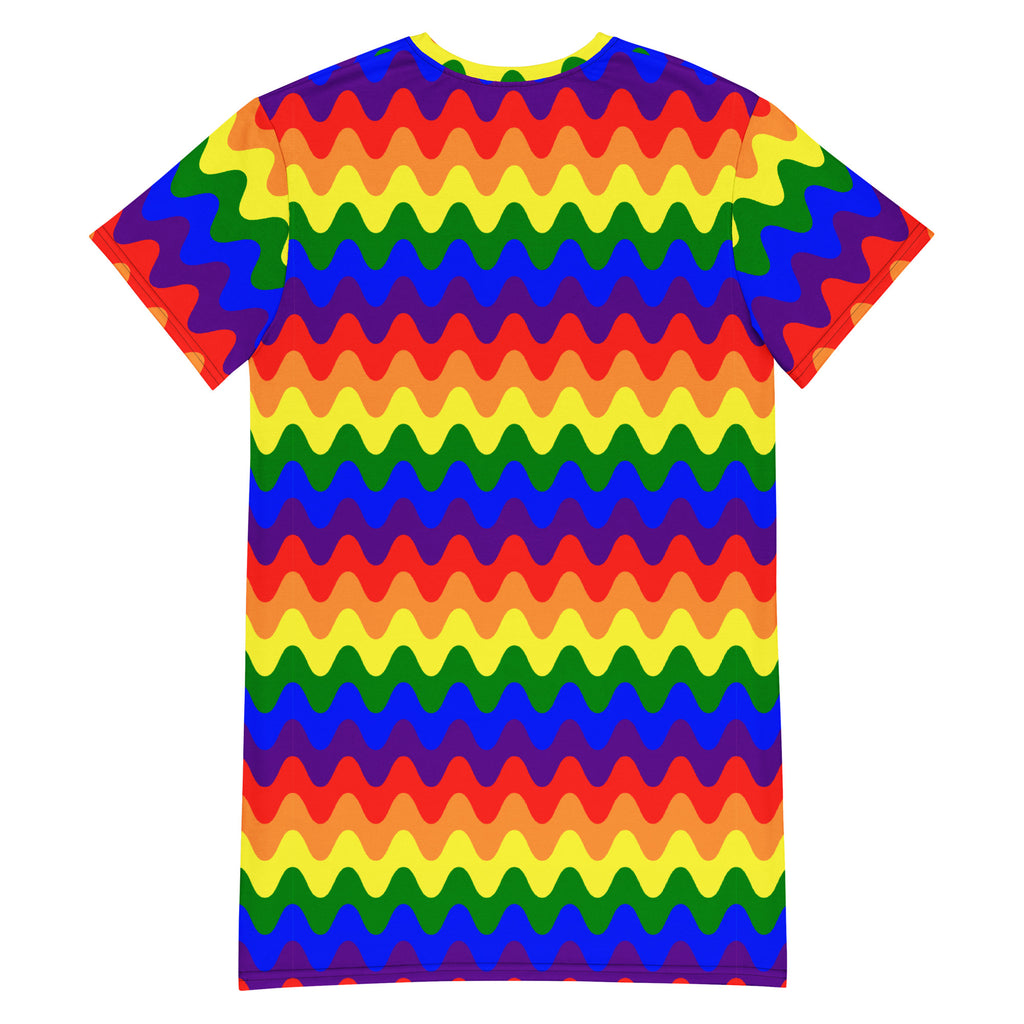 Unisex Multi-wear Tee Dress - 'Rainbow Waves'