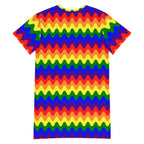Unisex Multi-wear Tee Dress - 'Rainbow Waves'