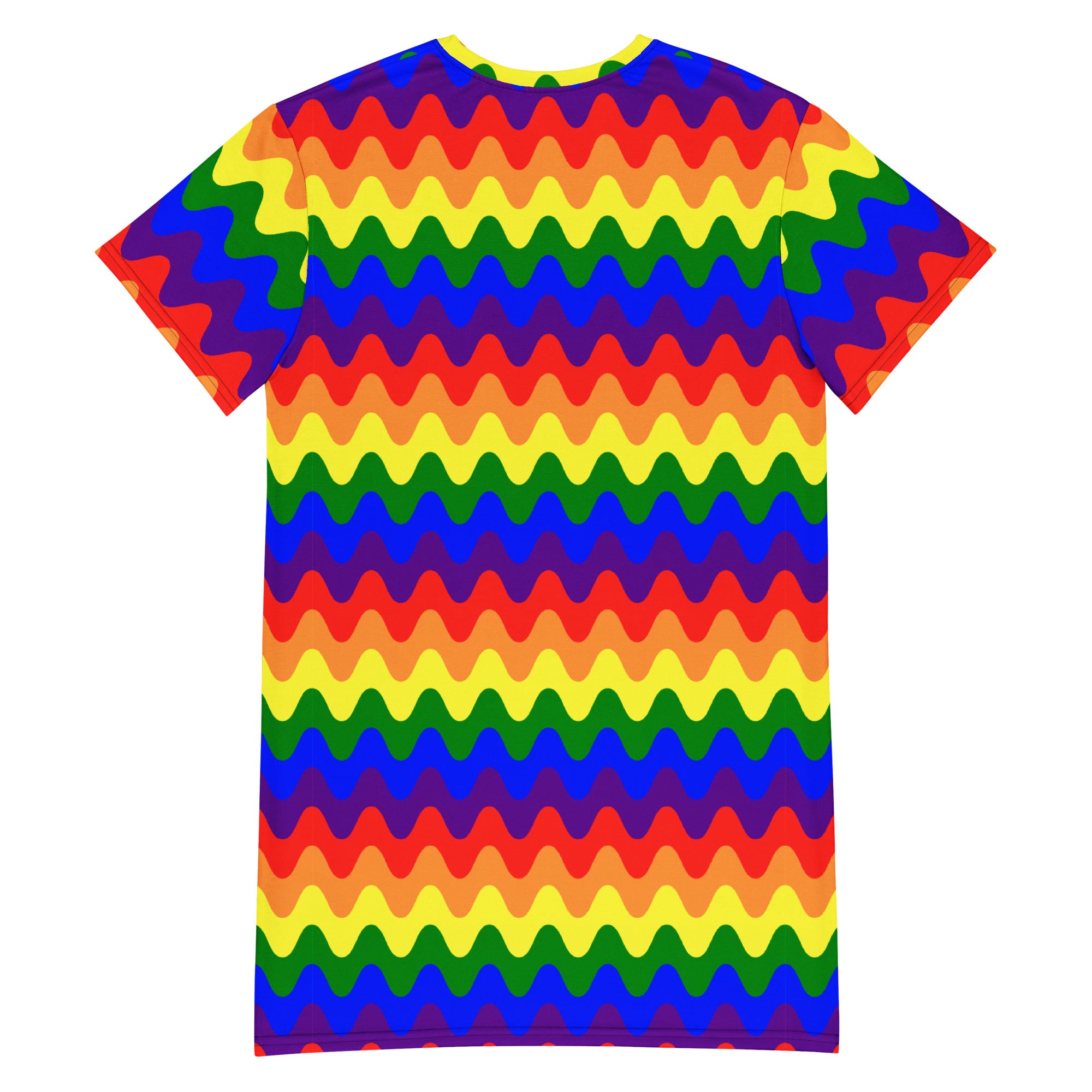 Unisex Multi-wear Tee Dress - 'Rainbow Waves'