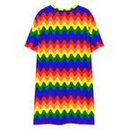 Unisex Multi-wear Tee Dress - 'Rainbow Waves'