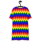 Unisex Multi-wear Tee Dress - 'Rainbow Waves'