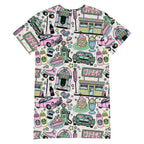 Unisex Multi-wear Tee Dress - 'Bubblegum Diner'