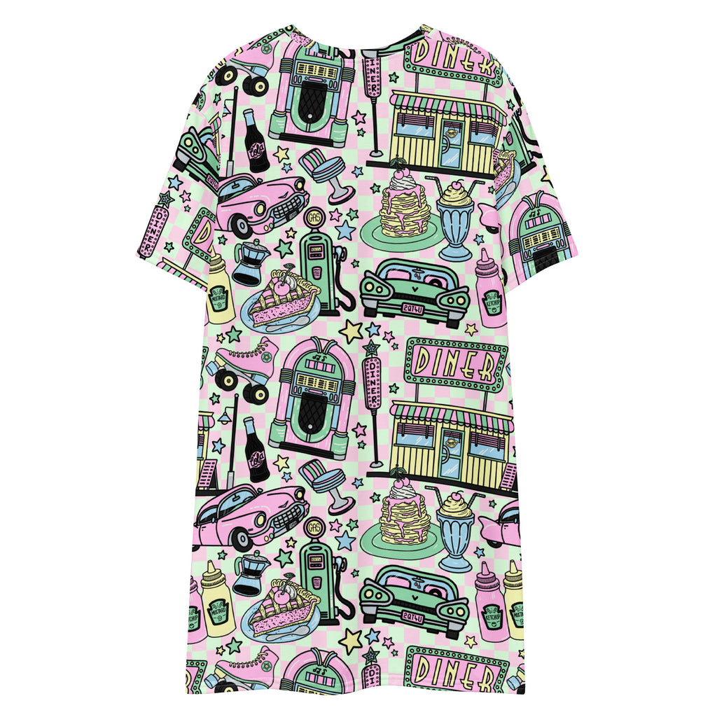 Unisex Multi-wear Tee Dress - 'Bubblegum Diner'
