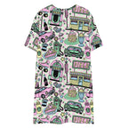 Unisex Multi-wear Tee Dress - 'Bubblegum Diner'