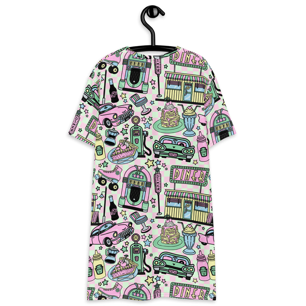 Unisex Multi-wear Tee Dress - 'Bubblegum Diner'